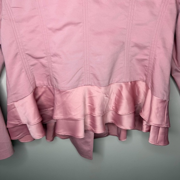 Lane Bryant Pink Moto-Style Jacket with Ruffle Detail Size 18 - Picture 8 of 12